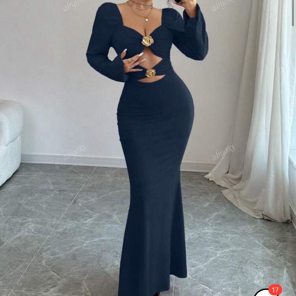 Elegant Black Long Sleeve Dress